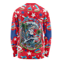 Christmas In July USA Soccer Long Sleeve Shirt Surfing Santa Flamingo Summer Watermelon