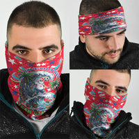 Christmas In July USA Soccer Neck Gaiter Surfing Santa Flamingo Summer Watermelon