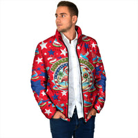 Christmas In July USA Soccer Padded Jacket Surfing Santa Flamingo Summer Watermelon