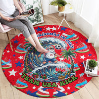 Christmas In July USA Soccer Round Carpet Surfing Santa Flamingo Summer Watermelon