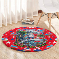 Christmas In July USA Soccer Round Carpet Surfing Santa Flamingo Summer Watermelon