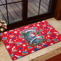 Christmas In July USA Soccer Rubber Doormat Surfing Santa Flamingo Summer Watermelon