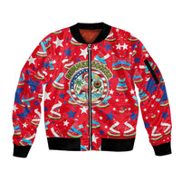 Christmas In July USA Soccer Sleeve Zip Bomber Jacket Surfing Santa Flamingo Summer Watermelon