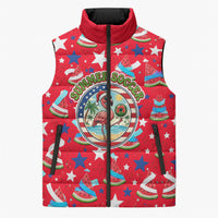Christmas In July USA Soccer Sleeveless Puffer Jacket Surfing Santa Flamingo Summer Watermelon