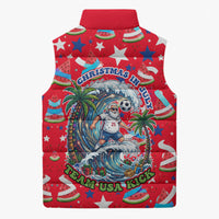 Christmas In July USA Soccer Sleeveless Puffer Jacket Surfing Santa Flamingo Summer Watermelon