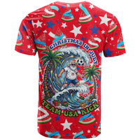 Christmas In July USA Soccer T Shirt Surfing Santa Flamingo Summer Watermelon