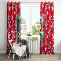 Christmas In July USA Soccer Window Curtain Surfing Santa Flamingo Summer Watermelon