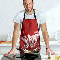 Personalized Switzerland Ibex Soccer 2026 Apron Grunge Swiss Football Cross Mountain