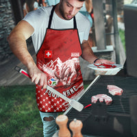 Personalized Switzerland Ibex Soccer 2026 Apron Grunge Swiss Football Cross Mountain