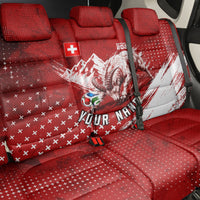Personalized Switzerland Ibex Soccer 2026 Back Car Seat Cover Grunge Swiss Football Cross Mountain