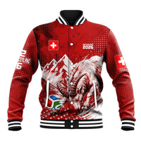 Personalized Switzerland Ibex Soccer 2026 Baseball Jacket Grunge Swiss Football Cross Mountain