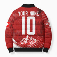 Personalized Switzerland Ibex Soccer 2026 Bomber Puffer Jacket Grunge Swiss Football Cross Mountain
