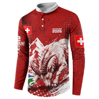 Personalized Switzerland Ibex Soccer 2026 Button Sweatshirt Grunge Swiss Football Cross Mountain