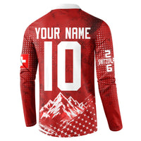 Personalized Switzerland Ibex Soccer 2026 Button Sweatshirt Grunge Swiss Football Cross Mountain