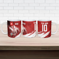 Personalized Switzerland Ibex Soccer 2026 Ceramic Mug Grunge Swiss Football Cross Mountain