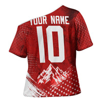 Personalized Switzerland Ibex Soccer 2026 Cross Shoulder Shirt Grunge Swiss Football Cross Mountain