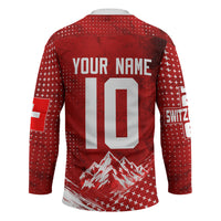 Personalized Switzerland Ibex Soccer 2026 Hockey Jersey Grunge Swiss Football Cross Mountain