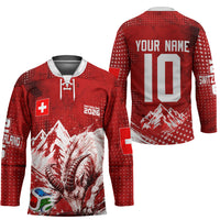 Personalized Switzerland Ibex Soccer 2026 Hockey Jersey Grunge Swiss Football Cross Mountain