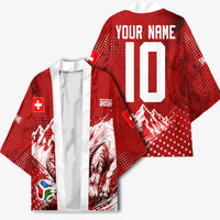 Personalized Switzerland Ibex Soccer 2026 Kimono Grunge Swiss Football Cross Mountain