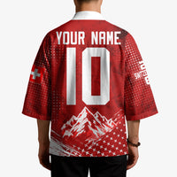 Personalized Switzerland Ibex Soccer 2026 Kimono Grunge Swiss Football Cross Mountain