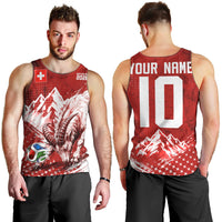 Personalized Switzerland Ibex Soccer 2026 Men Tank Top Grunge Swiss Football Cross Mountain