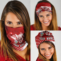 Personalized Switzerland Ibex Soccer 2026 Neck Gaiter Grunge Swiss Football Cross Mountain