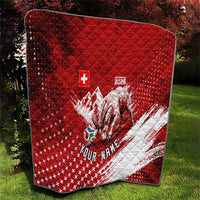 Personalized Switzerland Ibex Soccer 2026 Quilt Grunge Swiss Football Cross Mountain