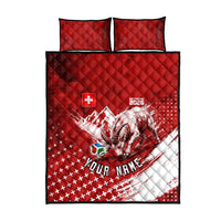 Personalized Switzerland Ibex Soccer 2026 Quilt Bed Set Grunge Swiss Football Cross Mountain