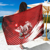 Personalized Switzerland Ibex Soccer 2026 Sarong Grunge Swiss Football Cross Mountain