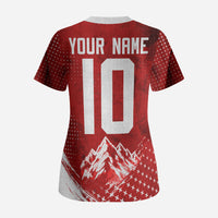 Personalized Switzerland Ibex Soccer 2026 Scrub Top Grunge Swiss Football Cross Mountain