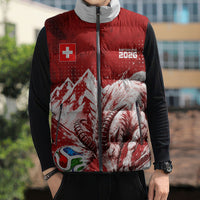 Personalized Switzerland Ibex Soccer 2026 Sleeveless Puffer Jacket Grunge Swiss Football Cross Mountain