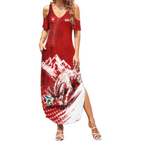 Personalized Switzerland Ibex Soccer 2026 Summer Maxi Dress Grunge Swiss Football Cross Mountain