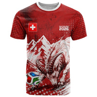 Personalized Switzerland Ibex Soccer 2026 T Shirt Grunge Swiss Football Cross Mountain