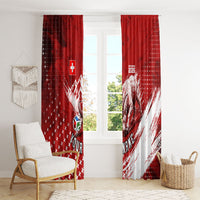 Personalized Switzerland Ibex Soccer 2026 Window Curtain Grunge Swiss Football Cross Mountain