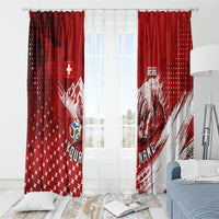 Personalized Switzerland Ibex Soccer 2026 Window Curtain Grunge Swiss Football Cross Mountain
