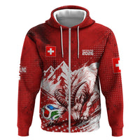 Personalized Switzerland Ibex Soccer 2026 Zip Hoodie Grunge Swiss Football Cross Mountain