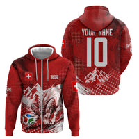 Personalized Switzerland Ibex Soccer 2026 Zip Hoodie Grunge Swiss Football Cross Mountain