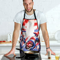 Personalized Croatia Marten Soccer 2026 Apron Football Grunge Checkerboard Croatian Iris Floral