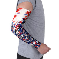 Personalized Croatia Marten Soccer 2026 Arm Sleeves Football Grunge Checkerboard Croatian Iris Floral