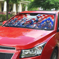 Personalized Croatia Marten Soccer 2026 Auto Sun Shade Football Grunge Checkerboard Croatian Iris Floral