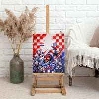 Personalized Croatia Marten Soccer 2026 Canvas Wall Art Football Grunge Checkerboard Croatian Iris Floral