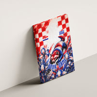 Personalized Croatia Marten Soccer 2026 Canvas Wall Art Football Grunge Checkerboard Croatian Iris Floral