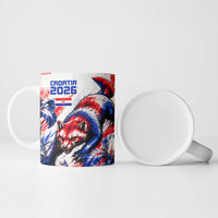Personalized Croatia Marten Soccer 2026 Ceramic Mug Football Grunge Checkerboard Croatian Iris Floral