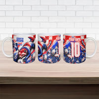Personalized Croatia Marten Soccer 2026 Ceramic Mug Football Grunge Checkerboard Croatian Iris Floral