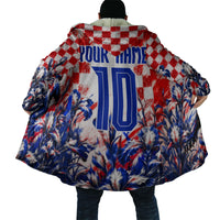 Personalized Croatia Marten Soccer 2026 Cloak Football Grunge Checkerboard Croatian Iris Floral