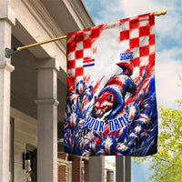 Personalized Croatia Marten Soccer 2026 Garden Flag Football Grunge Checkerboard Croatian Iris Floral