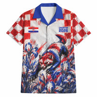 Personalized Croatia Marten Soccer 2026 Hawaiian Shirt Football Grunge Checkerboard Croatian Iris Floral