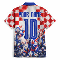 Personalized Croatia Marten Soccer 2026 Hawaiian Shirt Football Grunge Checkerboard Croatian Iris Floral
