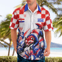 Personalized Croatia Marten Soccer 2026 Hawaiian Shirt Football Grunge Checkerboard Croatian Iris Floral