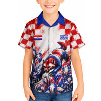 Personalized Croatia Marten Soccer 2026 Hawaiian Shirt Football Grunge Checkerboard Croatian Iris Floral